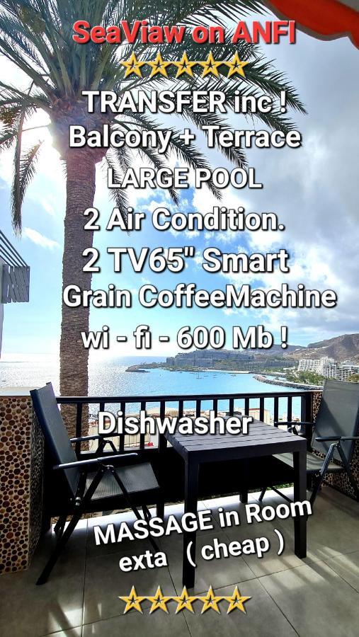 Appartement Deluxe Seaview-Sunsets !Transfe-R Inc! Pool,2Aircond,2Tv65",600Mb Dishwasher,,2 Beaches,Anfi-View à Patalavaca Extérieur photo
